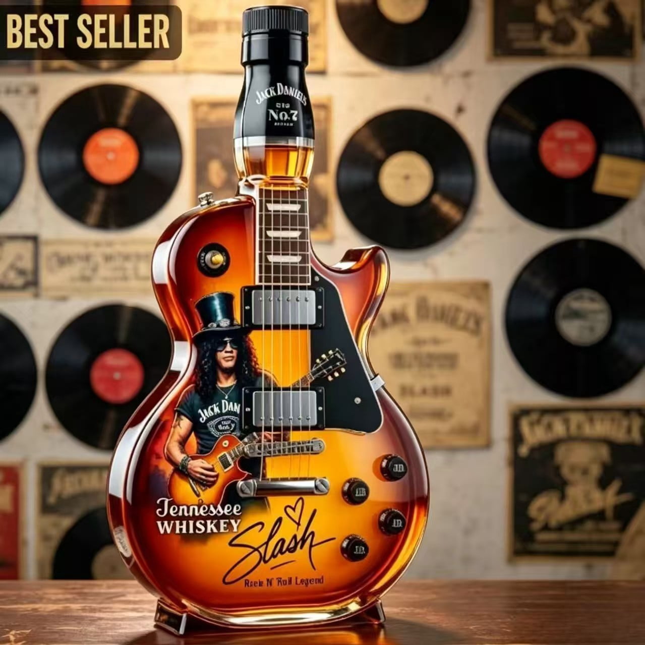 390ml Guitar Shaped Whiskey Decanter 390ml Glass Liquor Bottle Gifts For Music Lovers