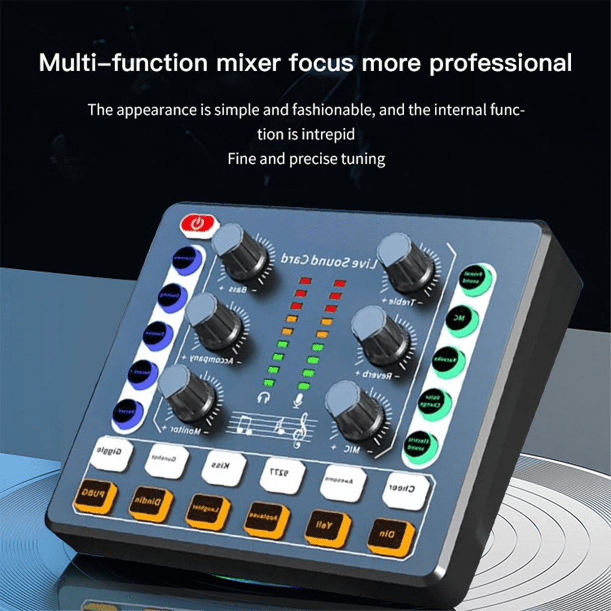 M8 Sound Card Live Broadcast Audio Interface Podcasting Device Caster with Premium Mic Preamplifier