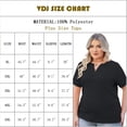 thumbnail image 3 of VDJ Plus Size T Shirts for Women Solid Color Tops Loose Oversize Tunics Tee Short Sleeve V Neck Black Blouses Size 2XL, 3 of 9