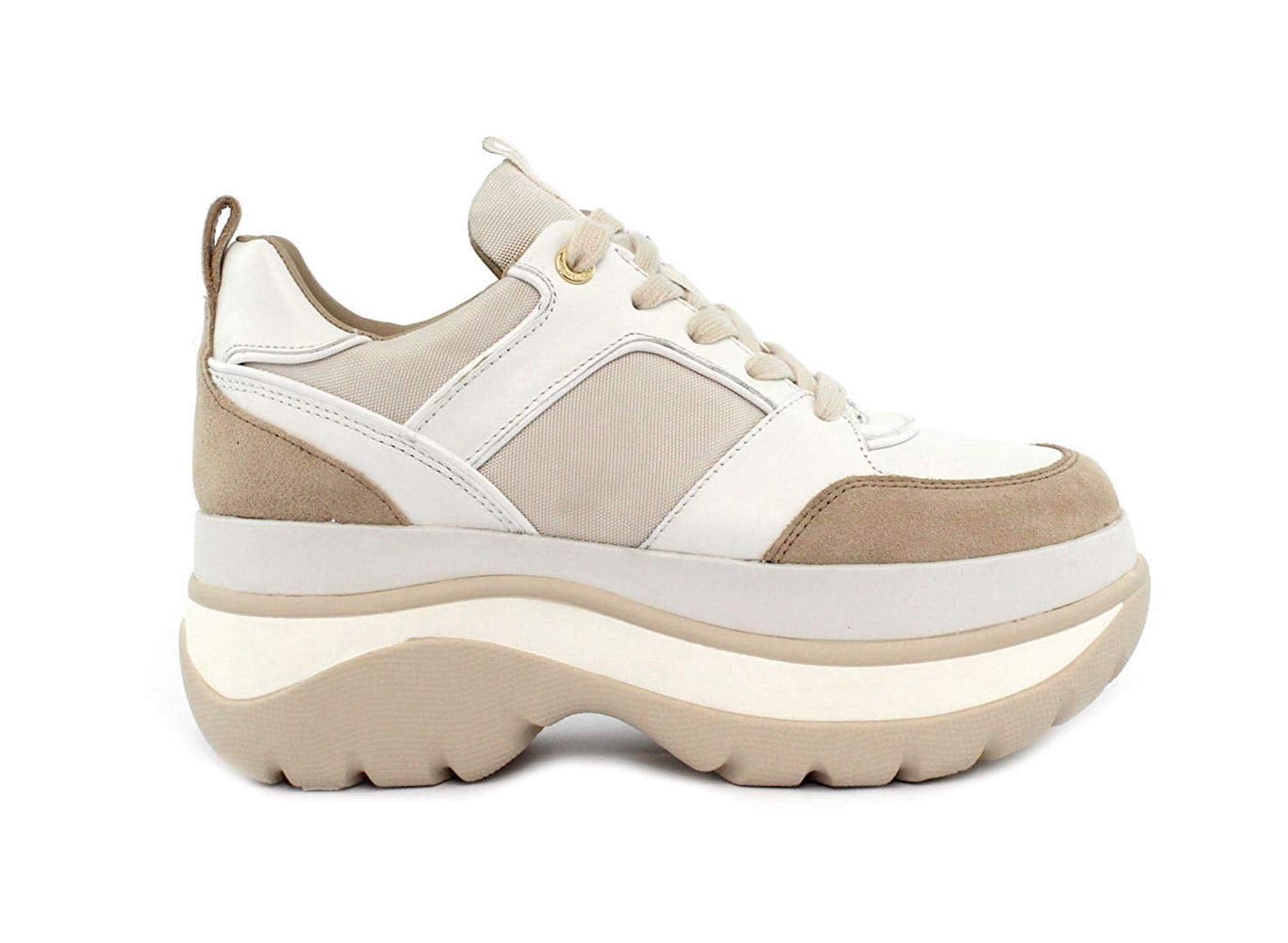 felicia leather and canvas platform trainer