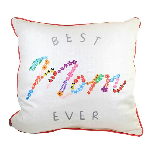 Home Decor Best Mom Ever Pillow Polyester Mother's Day Floral Txt0822p
