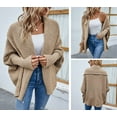 thumbnail image 3 of CoCopeaunts Women's Open Front Batwing Cardigan Fall Cable Knit Long Sleeve Slouchy Sweaters Chunky Cardigan Wrap, 3 of 4