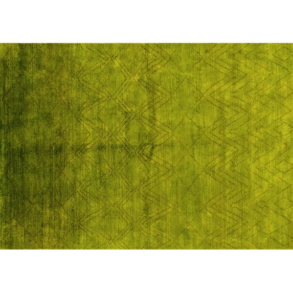 Ahgly Company Indoor Rectangle Oriental Yellow Industrial Area Rugs, 5' x 7'