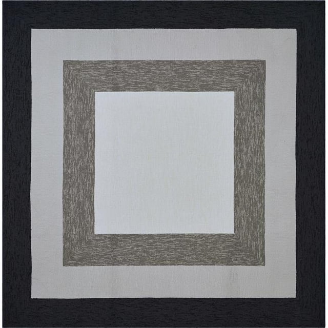 HomeRoots 354116 7 ft. Square UV-Treated Polypropylene Charcoal Area Rug