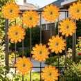 thumbnail image 6 of 2Pcs Iron Marguerite Wall Hanging, 3D Metal Flower Wall Art for Outdoor Garden Courtyard, Farmhouse Rustic Iron Wall Decor for Fence Balcony, Weatherproof Indoor Outdoor Marguerite Ornament, 6 of 7