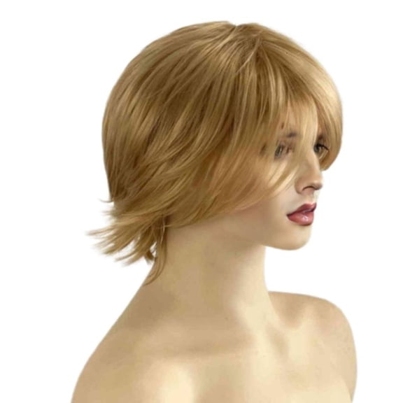 Men's Short Blonde Synthetic Wigs Natural Appearance For Multiple Occasions