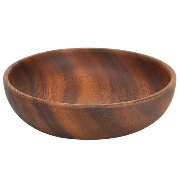 Wooden Salad Bowl, Wood Snack Dish Fruit Food Salad Soup Bowl for Home Coffee Shop Use, Great for Fruit, Food, Salads, Mixing & Serving Bowls 17.5*4cm