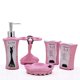 thumbnail image 1 of Juego De Accesorios De Baño De 5 Piezas, Colección De Juego De Baño Con Dispensador De Jabón, Soporte Para Cepillo De Dientes, Vaso Y Jabonera (Rosa), 1 of 5