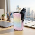 thumbnail image 7 of SEANATIVE 4 x 6.9 Inch Double Glasses Case for Women, Neoprene Zipper Eyeglasses Case Anti-Scratch Shockproof Lightweight Eyewear Pouch for Travel Outdoor Office Work, Floral Pink Gradient, 7 of 7