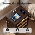 thumbnail image 4 of Biemlerfn Nightstand with Charging Station, 3 Drawers Bedside Table, Rattan End Table, Farmhouse Side Table for Bedroom, Living Room, Brown, 4 of 13