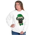 thumbnail image 3 of Cute St Pattys Day Leprechaun Pug Women Plus Size Crewneck Sweatshirt Brisco Brands 2X, 3 of 5