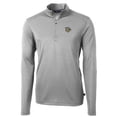 thumbnail image 2 of Men's Cutter & Buck Gray Lehigh Valley IronPigs Virtue Eco Pique Recycled Quarter-Zip Pullover Top, 2 of 3