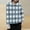 #078-Light Blue, variant on Womens Casual Cuffed Long Sleeve Boyfriend Button Down Plaid Flannel Shirt Tops
