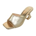 thumbnail image 2 of DIVVce Metallic Block Heel Mules For Women Square Toe Comfortable Slip On Casual Footwear, 2 of 8