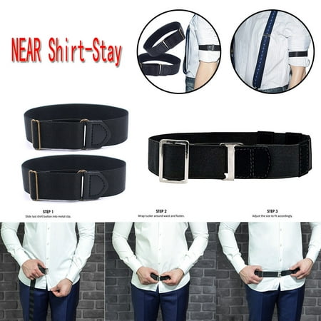 iLH Adjustable Near Shirt-Stay Best Shirt Stays Black Tuck It Cuff Shirt Tucked (Best Stay At Home Jobs For Men)
