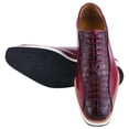 thumbnail image 3 of LIBERTYZENO Mens Finest Leather Crocodile Texture Casual Oxford Dress Shoes, Burgundy, 10, 3 of 8