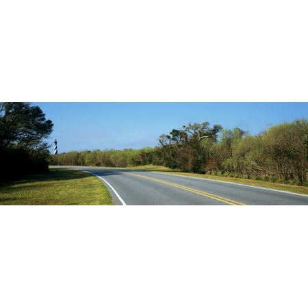 Cape Hatteras Outer Banks North Carolina - Road leading towards a lighthouse Cape Hatteras Lighthouse Outer Banks North Carolina USA Poster Print
