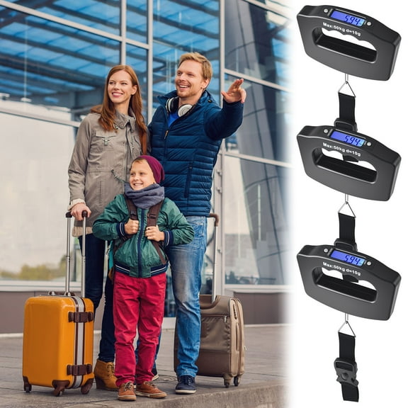 Ikoopy Digital Luggage Scale Portable Suitcase Scale Hanging Scales Handheld Electronic Scale with Backlight Digital Display Travel Accessory 50kg/110lb Baggage Scale for Travel Outdoor Home Use