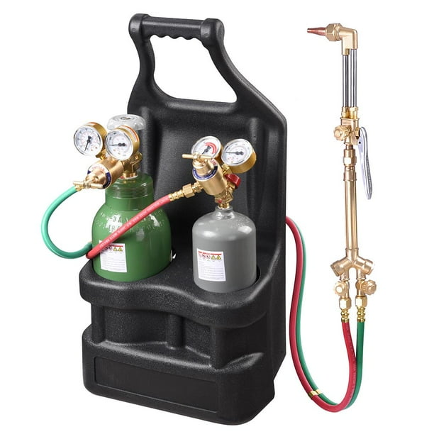 Portable Weld Torch Tank Kit Twin Tote Oxygen Acetylene Oxy Cutting