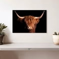 thumbnail image 2 of Elephant Stock Scottish Highland Cow Wall Art - Horizontal Canvas Wall Art - Hallway Wall Decor - Animal Canvas - Black And Brown Decor - 12" x 8", 2 of 6