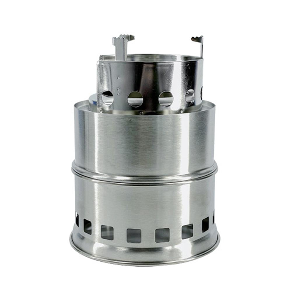 Poêle à Bois Compact Pour Camping Et Randonnée - Léger, Acier Inox, 1 Brûleur - Idéal Survie En Extérieur