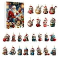 thumbnail image 2 of 2024 Christmas Advent Calendar Set Funny Cat Ornaments Holiday Tree Decorations 2D Festive Countdown Cat Home Party Supplies, 2 of 8