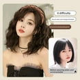 thumbnail image 5 of Wig for woman Wig extensions Water ripple half head cover Headband Short Cu C6R2, 5 of 8