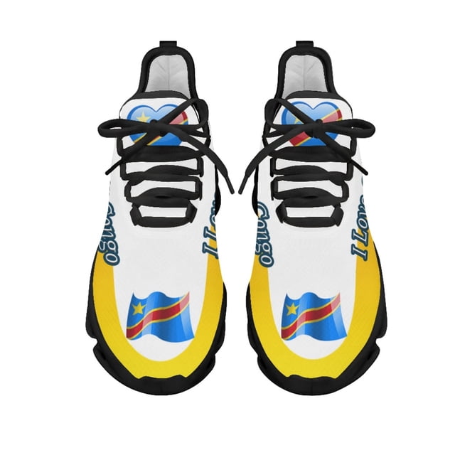 Zapatillas deportivas I Love Congo para mujer, de malla con amortiguación, para correr, primavera y otoño, con punta redonda, para caminar.