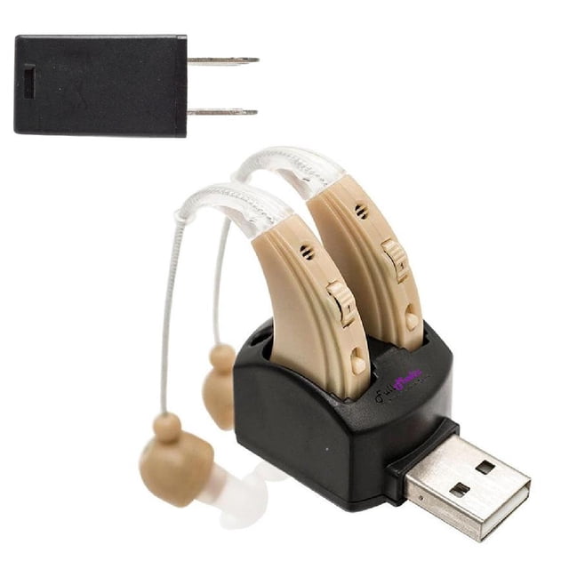 Aparatos Auditivos Audífonos Dobles HeadDigital Pro 1 Par BTE Beige 200 a 3500Hz ± 4dB 130 Carga USB 1.2V Plástico ABS. FullMedix MXHDO-001