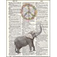 thumbnail image 2 of Playful Elephant and Peace Balloon - Dictionary Art Print Printed On Authentic Vintage Dictionary Book Page - 8 x 10.5, 2 of 3