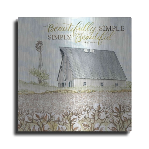 Luxe Metal Art 'Beautifully Simple' by Cindy Jacobs, Metal Wall Art, 36"x36"