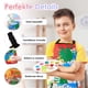 thumbnail image 1 of Vogacara Conjunto de delantal artístico para niños hecho de poliéster, delantal de pintura para niños pequeños cómodo y transpirable con Juguetes Educativos, 1 of 6