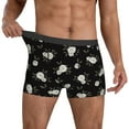 thumbnail image 3 of Men's Boxer Briefs, Rose Flowers Black Soft Comfy Mens Underwear Boxer Briefs Breathable With Widen Waist, 3 of 7