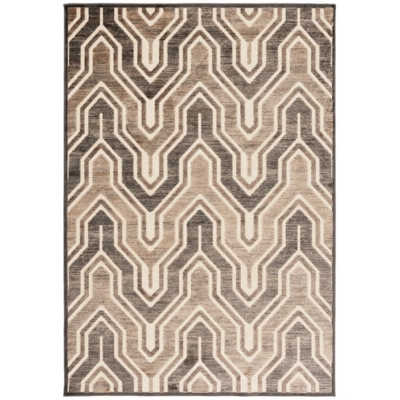 SAFAVIEH Paradise Edwyna Geometric Area Rug, Soft Anthracite/Cream, 7'6" x 10'6"