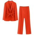thumbnail image 1 of Yuyuzo Womens Two Piece Outfits Solid Color Blazer Jacket Wide Leg Pants Suit Set Business Casual Work Clothes, 1 of 6