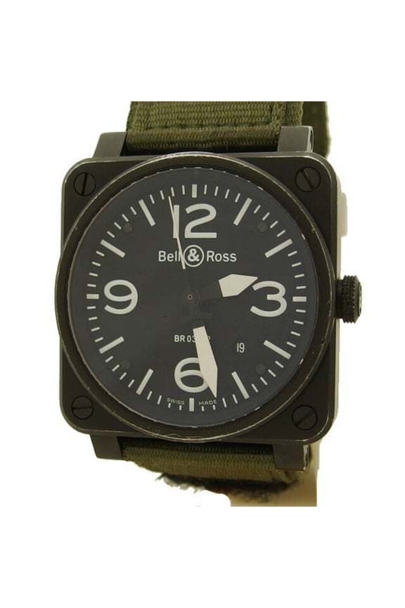 Pre-Owned Bell & Ross Aviation BR03-92 Men's Watch with Black Dial (Good)