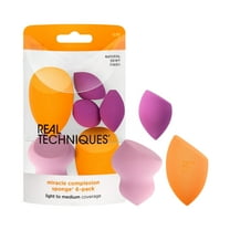 Real Techniques Miracle Complexion Sponges, Liquid Foundation & Concealer, Multi Color, 6 Count
