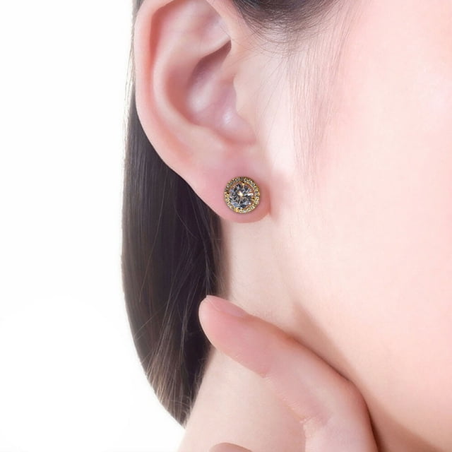 WIFKLSIIPG Bijoux Boucles d'Oreilles Rondes en Zircon Plein Diamant Grandes Boucles d'Oreilles Rondes Creuses Trois Boucles d'Oreilles pour Femmes
