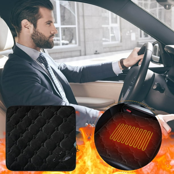 WREESH Coussin de siège de voiture chauffant, masseur de dos pour coussin  chauffant de voiture portable 12 V, fonction de chauffage et de ventilation  pour la conduite en hiver 