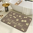 thumbnail image 5 of KOYPTL Pet Feeding Mat Absorbent Water Bowl Mats with Waterproof Rubber Backing Quick Dry Water Dispenser Mat for Dog and Cat Pet Supplies 12*24 Inch Brown, 5 of 6