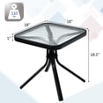 thumbnail image 2 of Patiojoy Patio End Table Outdoor Metal Square Side Table w/Tempered Glass Tabletop Black, 2 of 6