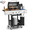 Black&Sliver(3+1 Burners), variant on 30000 BTU Gas Grill with 4 Universal Wheels, 3 Burners Outdoor BBQ Grill with Steel Brush & Thermometer for Outdoor Camping