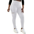 thumbnail image 3 of QATAINLAV White Womens High Waist Yoga Pants with Zipper Pocket Slim Fit Stretchy Workout Leggings Solid Color Casual Tights Sportswear, 3 of 6
