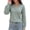 Green, variant on StSilkitty Loose Casual Sweatshirt Eyelet Long Sleeve V Neck Sweatshirts Solid Color Fashion Comfy Pullover Shirts