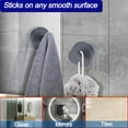 thumbnail image 3 of Suction Cup Hooks for Shower, Removable Towel Hooks for Bathroom Window Glass Door Wall, Bath Robe Looafh Hook for Hanging - 2 Pack, Grey, 3 of 14