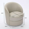 thumbnail image 3 of Noble House Leather Swivel Accent Chair, 360° Spin Mid-Century Modern Lounge Chair for Living Room, Cream, 3 of 6