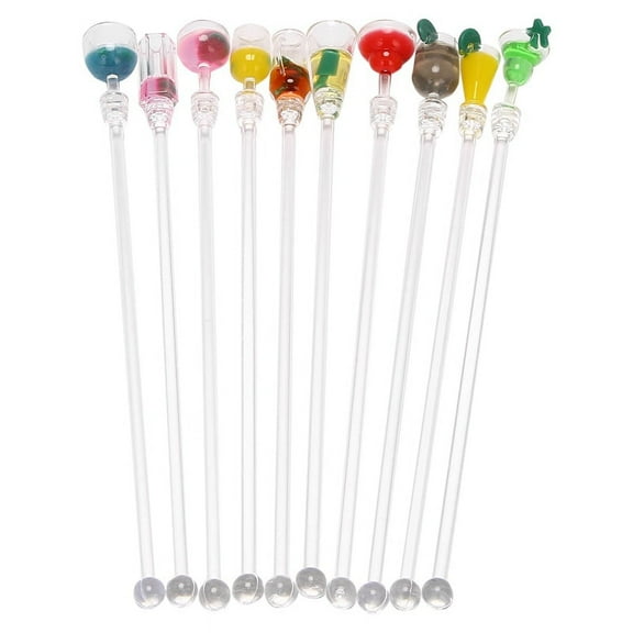 10Pcs Cocktail Stirrer Drink Mixing Stick Set Acrylic Cocktail Mixer Blender Bar Supplies Swizzle Stirrer