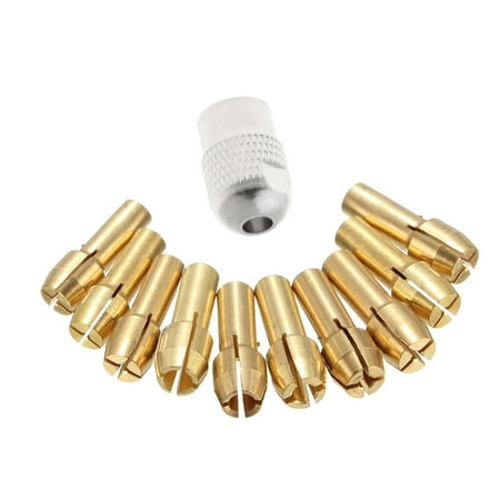 

Whigetiy 10Pcs Brass Drill Chuck Collet Bits For Rotary Tool 0.5-3.2mm 4.3mm Shank
