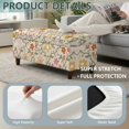 thumbnail image 5 of FOR U DESIGNS Abstract Cute Flower Print Flip-Top Storage Ottoman Cover Stretch Rectangle Footrest Stool Slipcover with Elastic Band Washable Furniture Protector for Bedroom Living Room, 5 of 7