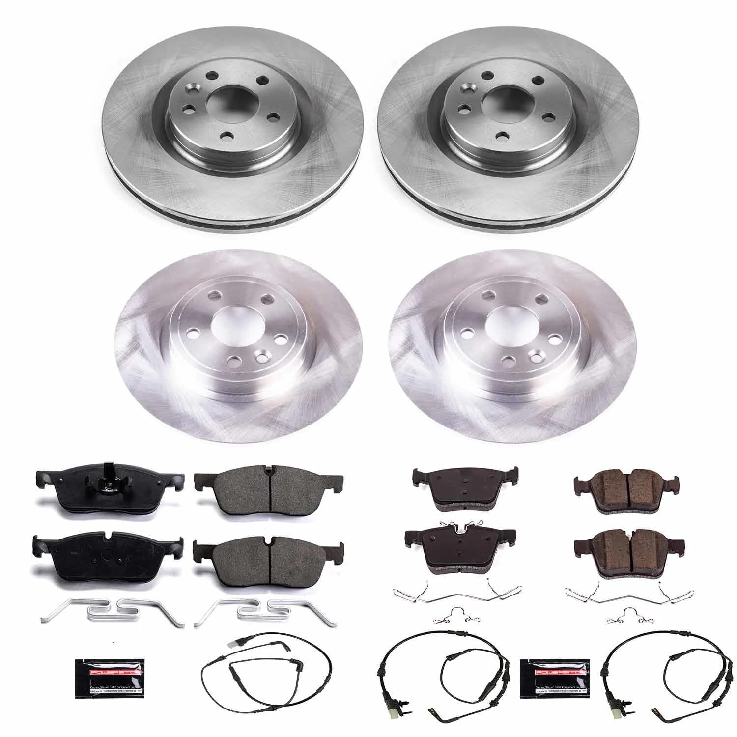 PowerStop Front and Rear Stock Replacement Brake Pad and Rotor Kit Fits: LAND ROVER Select Models KOE7993